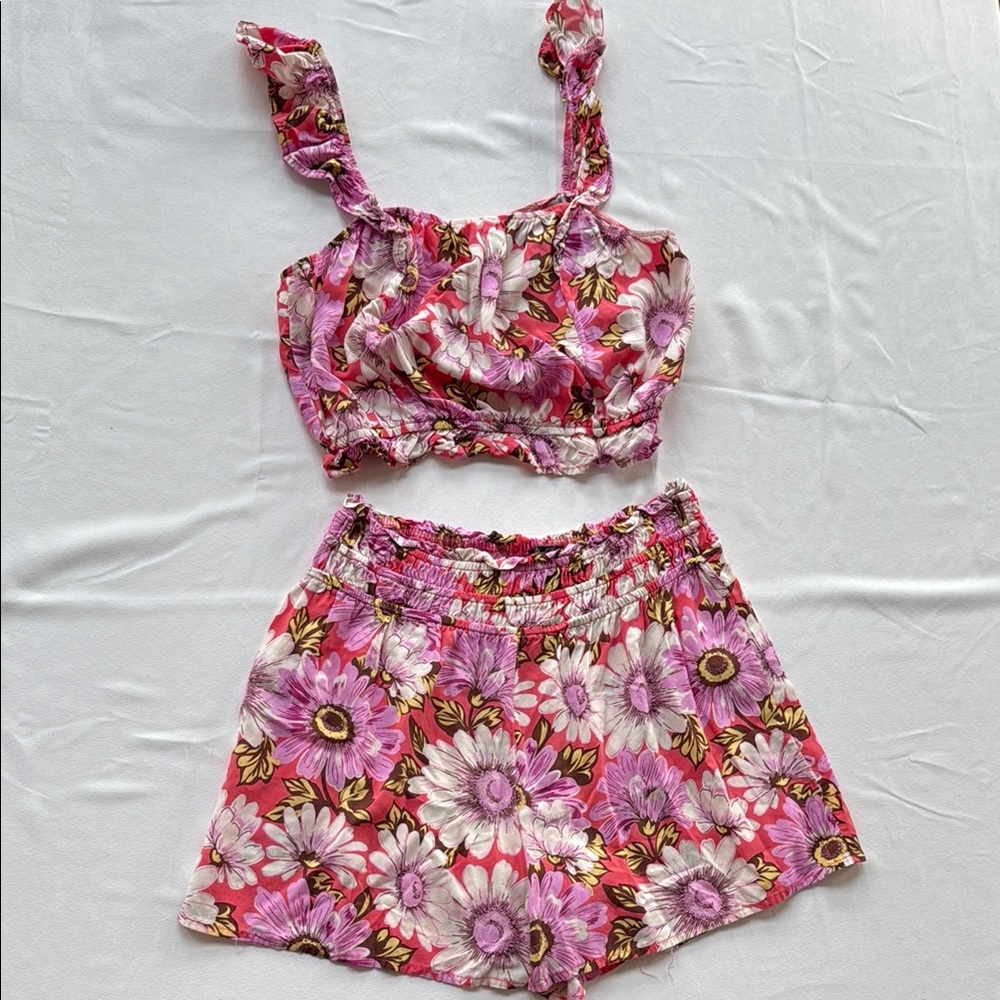 Lily Rose Pink Floral Pajama Set